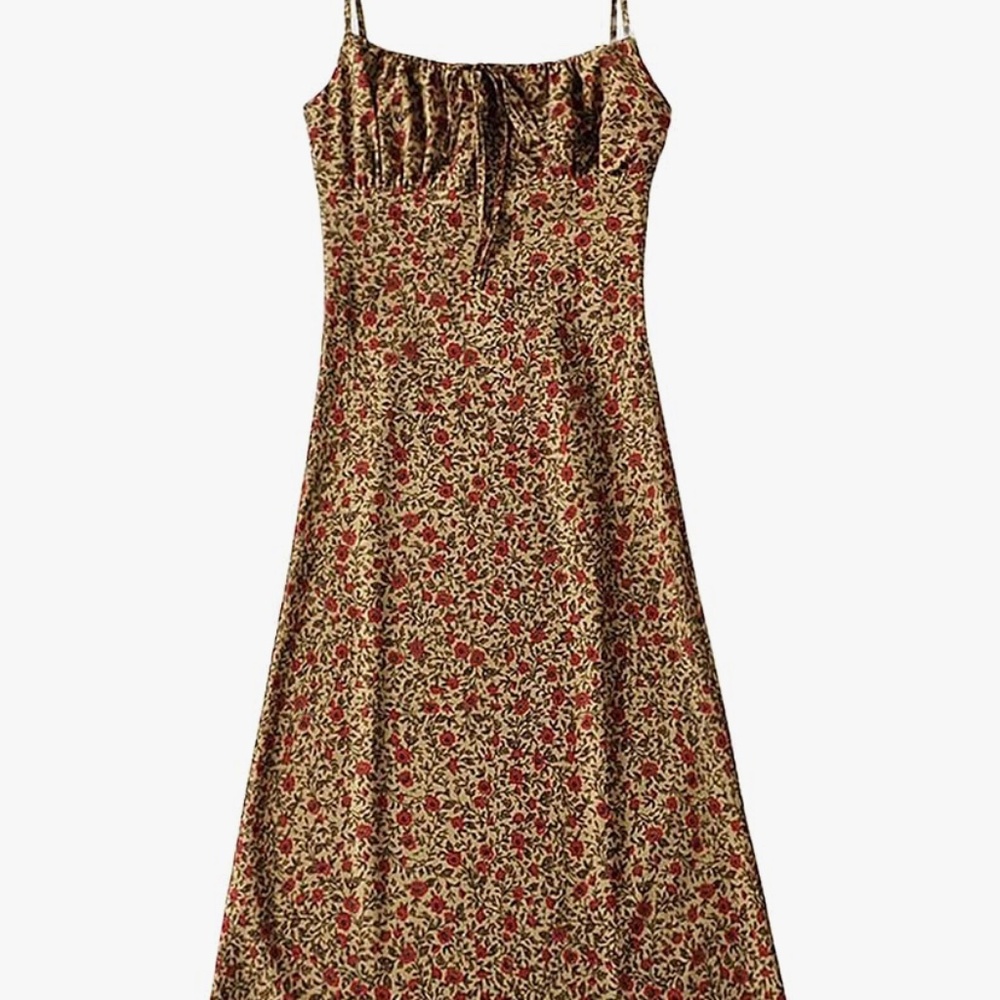Omoone Womens Floral Spaghetti Strap Dress